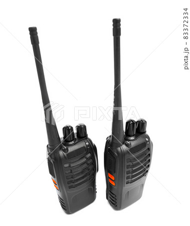 portable radios Walkie-talkie isolated on white portable radios Walkie-talkie isolated on white 83372334