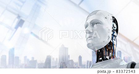 artificial intelligence robot or cyborg in smart city artificial intelligence robot or cyborg in smart city 83372543