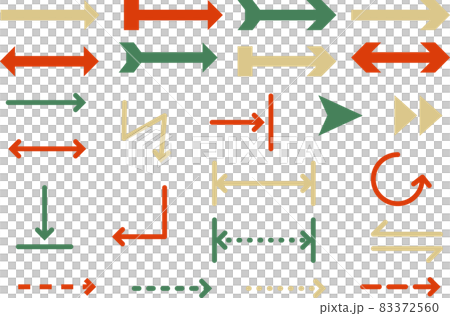 Simple various arrow set_Christmas color Simple various arrow set_Christmas color 83372560