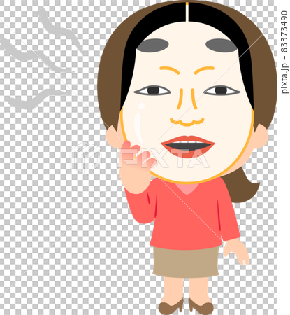 Woman wearing a Noh mask Woman wearing a Noh mask 83373490