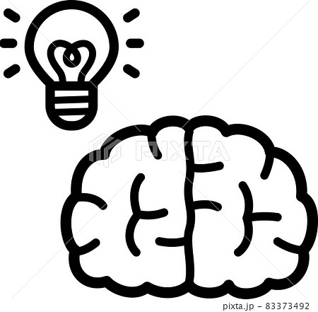 脳と電球のデフォルメイラスト 83373492