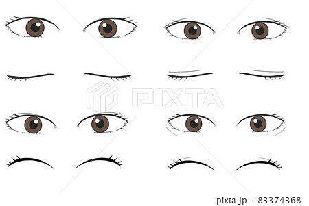 二重 一重まぶたのイラストセットのイラスト素材