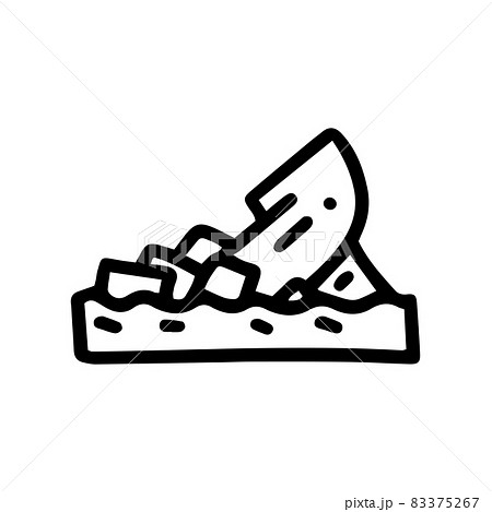 sinking cargo ship line vector doodle simple icon 83375267