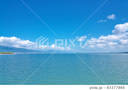 【近江大橋から見る琵琶湖の湖畔】 滋賀県草津市新浜町南川崎 83377866