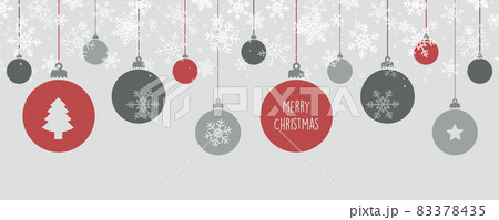 merry christmas card with hanging ball decoratoin 83378435