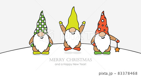 christmas greeting card with cute christmas dwarf 83378468