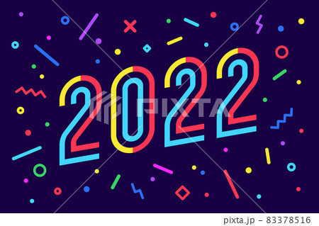 2022. Happy New Year. Greeting card 2022. Happy New Year. Greeting card 83378516