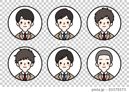 人物アイコンセット 男子高生のイラスト素材