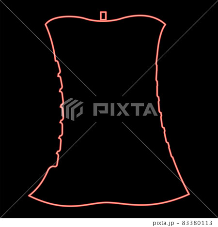 Neon apple core red color vector illustration flat style image Neon apple core red color vector illustration flat style image 83380113