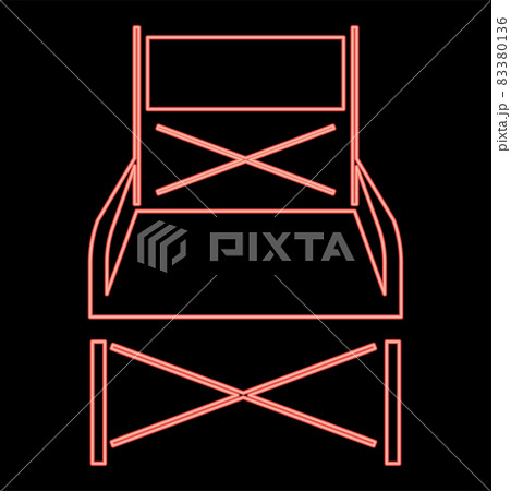 Neon folding chair red color vector illustration flat style image 83380136