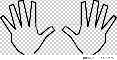Expression material for the number of hand signs made with angular hands 83380670