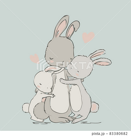 sweet hares - mom and kids 83380682