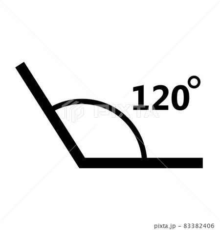 120 degree angle icon on white background. angle measurement sign. angle symbol. flat style. 83382406