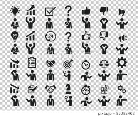 ビジネスマンとビジネスウーマンのピクトグラム 83382408