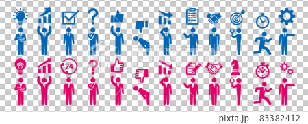 Pictograms of businessmen and businesswomen Pictograms of businessmen and businesswomen 83382412