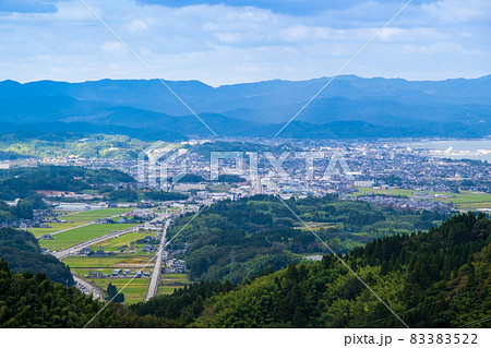（氷見方面）二上山展望台　眺め　二上山万葉ライン　高岡市　富山 83383522
