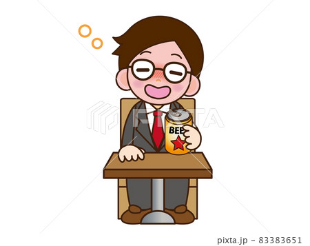 缶ビールで酔っぱらうサラリーマン 缶ビールで酔っぱらうサラリーマン 83383651