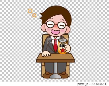 缶ビールで酔っぱらうサラリーマン 缶ビールで酔っぱらうサラリーマン 83383651