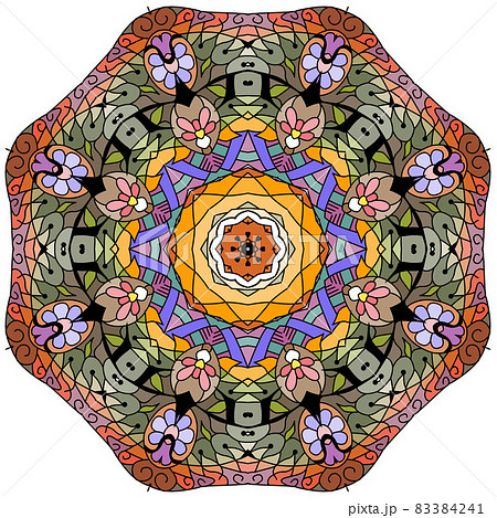 Colorful cute Mandalas. Decorative unusual round ornaments. 83384241