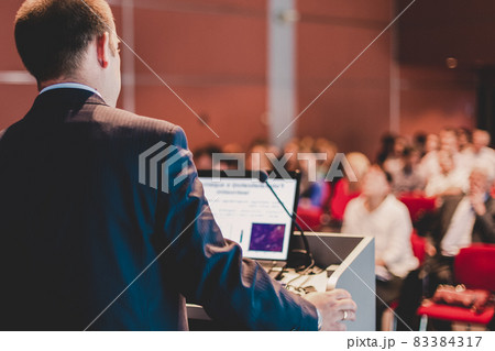 Speaker at Business Conference and Presentation. Speaker at Business Conference and Presentation. 83384317