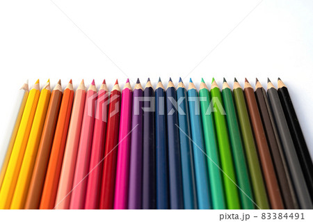Colorful multicolored pencils on white background. Education, Business and finance concept with copy space. Art Colorful multicolored pencils on white background. Education, Business and finance concept with copy space. Art 83384491