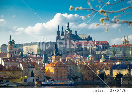 Prague historical center with the Castle, Prague, Czech Republic 83384762