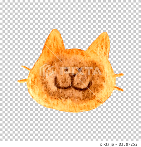 可愛又放鬆的貓臉（暹羅貓）手繪水彩插畫 83387252