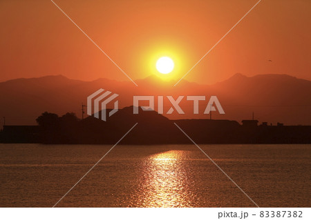 大牟田市 三池港 港の夕暮れ、 大牟田市 三池港 港の夕暮れ、 83387382