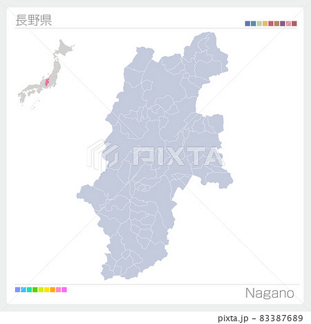 長野県の地図・Nagano 83387689