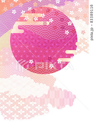 桜 和柄 年賀状 背景 桜 和柄 年賀状 背景 83389116