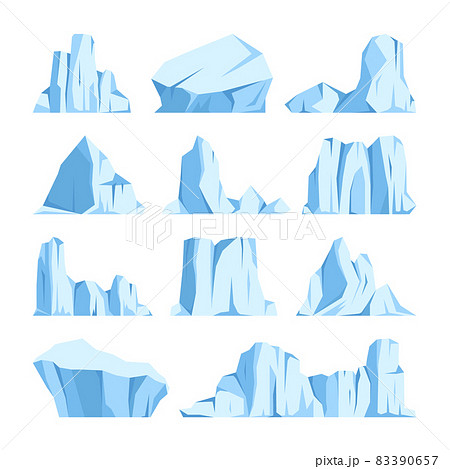 Floating Icebergs Collection Drifting Arctic のイラスト素材