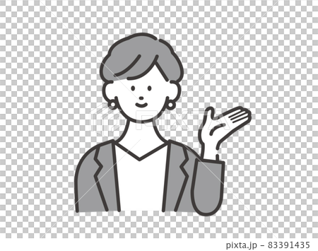 微笑引導的女員工形象插圖矢量素材 83391435