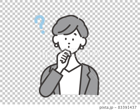 思考的女員工形象插畫矢量素材 83391437