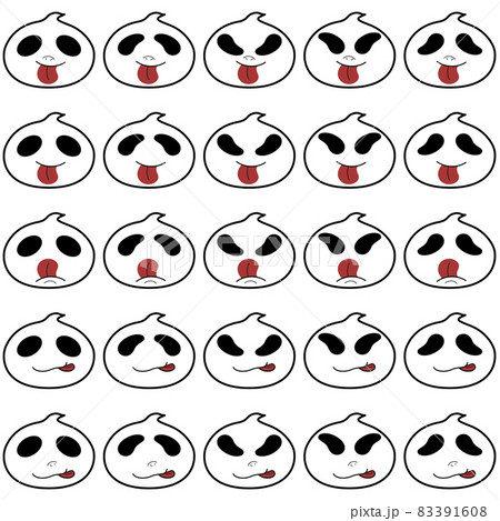 ハロウィン用に使えるシンプルなゴーストのいろんな表情を組合わせたイラスト集3 83391608