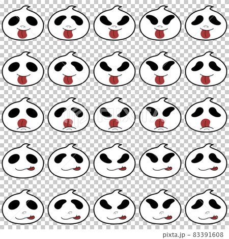 ハロウィン用に使えるシンプルなゴーストのいろんな表情を組合わせたイラスト集3 83391608