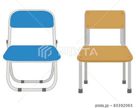 椅子のイラスト パイプ椅子 学校の椅子のイラスト素材 3963