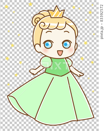 沒有漸變的可愛公主綠色面對閃閃發光的背景 83392572