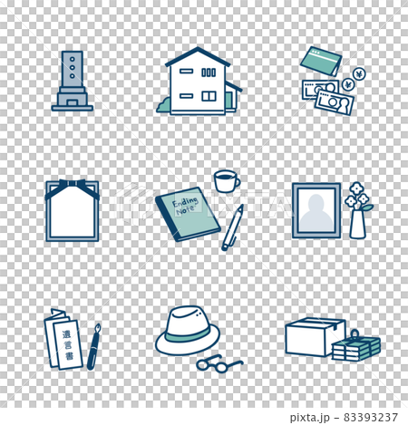 Illustration icon set about the end of life 83393237