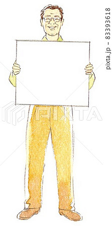 白いパネルを持つ男性2 83393618