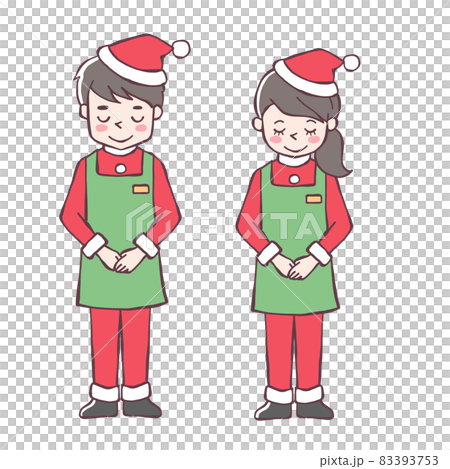 クリスマス店員　おじぎ 83393753