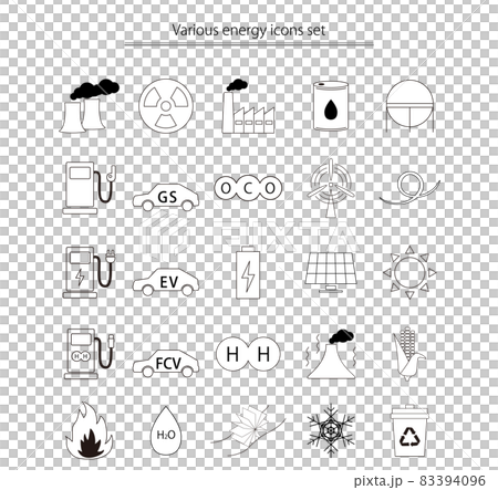 各種新舊能量的插圖圖標集 83394096