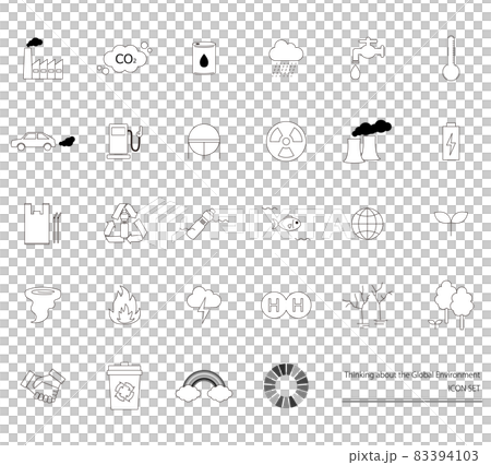 環境問題について考えるイラスト アイコンセット 83394103