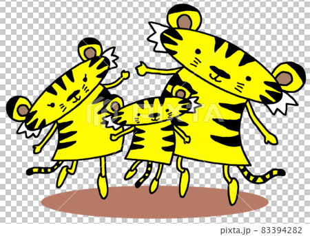 寅年年賀状用デザイン・家族 83394282