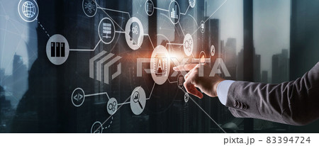 Artificial intelligence Machine Learning Technology Business Concept. Abstract city Artificial intelligence Machine Learning Technology Business Concept. Abstract city 83394724
