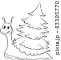 Cartoon christmas Snail 83395770