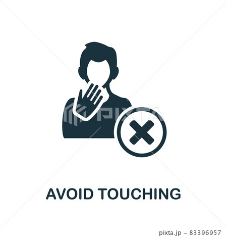 Avoid Touching Icon Monochrome Sign From のイラスト素材