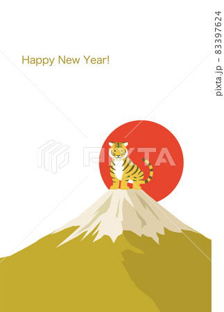 年賀状 寅年と富士山 テンプレート 年賀状 寅年と富士山 テンプレート 83397624