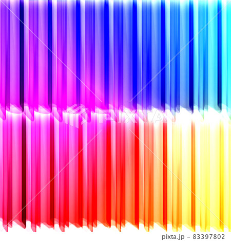 虹色に光る線の背景　赤、ピンク、水色、紫、黄色、青、緑、オレンジ 83397802