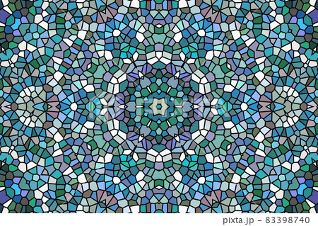 ステンドグラス風の幾何学的な模様のデザインのイラスト素材 [83398740