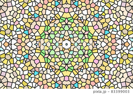 ステンドグラス風の幾何学的な模様のデザインのイラスト素材